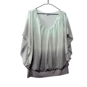Rickis Ombre Butterfly Sleeve Tunic‎ Top Women XL TG